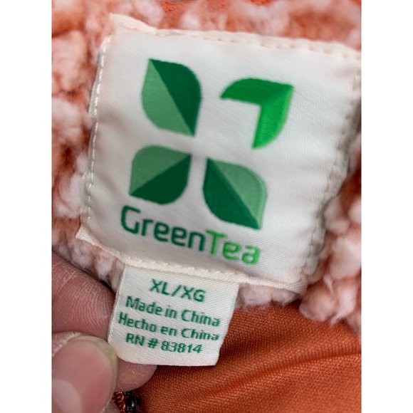 Green Tea Sherpa Vest Large Orange/ White - Picture 4 of 6
